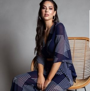 Restocked- Flowy wrap around top & palazzo set